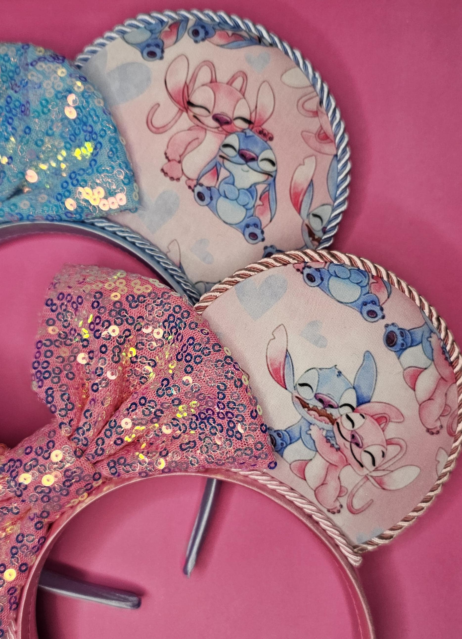 Stitch and Angel print - mouse ears headband