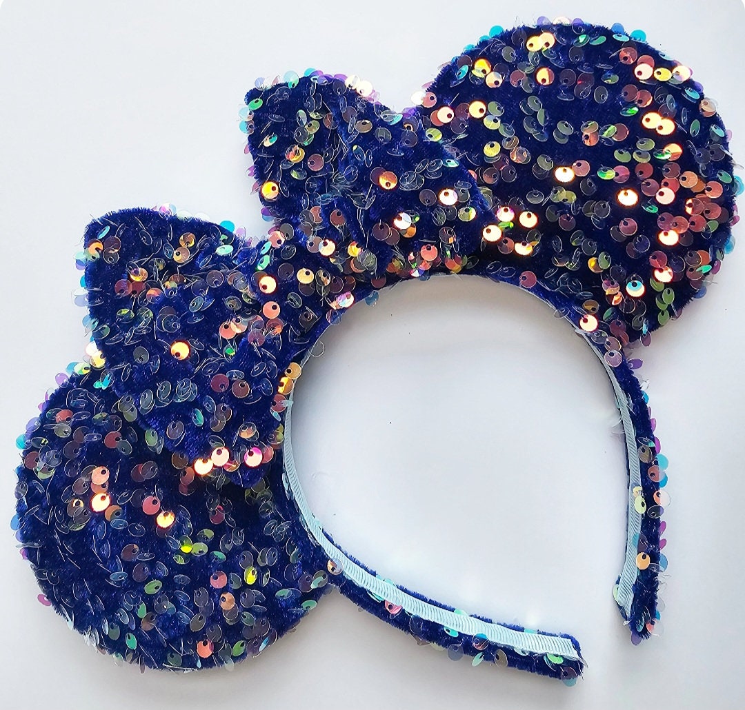 Velour sequin - mouse ears headband