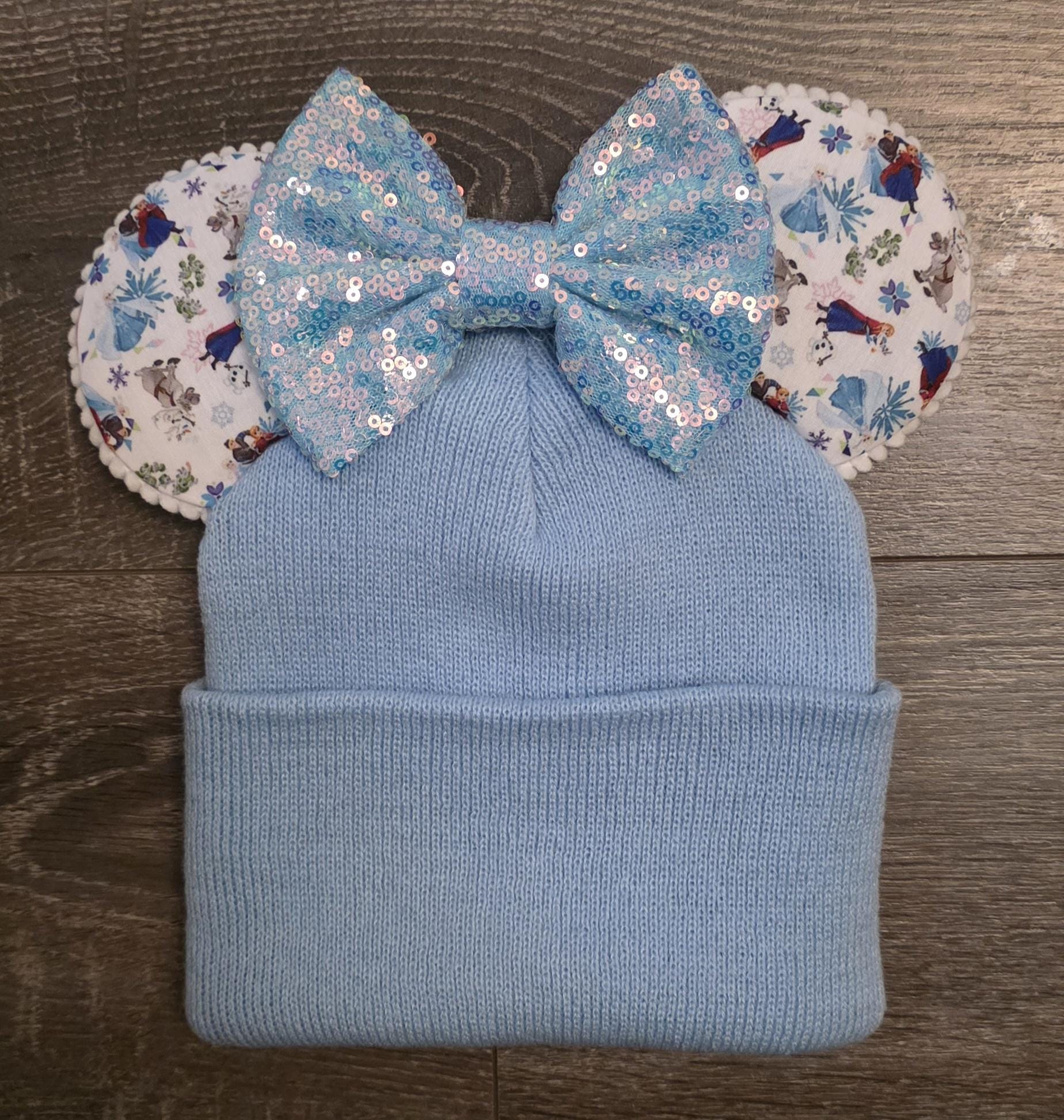 Frozen print mouse ears - Winter beanie hat