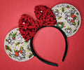 Christmas marie print - mouse ears headband