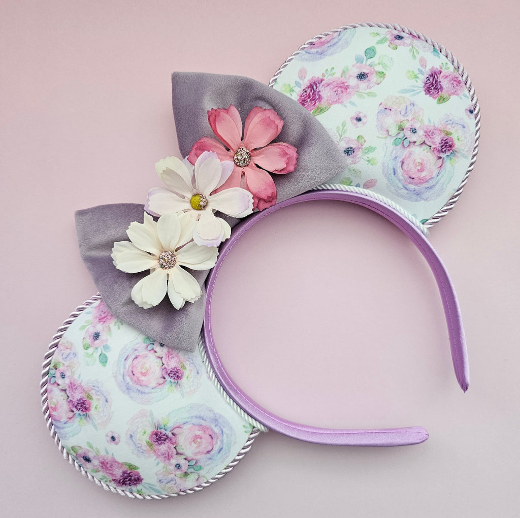 Pretty floral - mouse ears headband