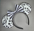 NBC Jack skellington print - mouse ears headband