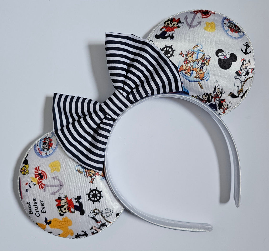 Best cruise ever print fabric - mouse ears headband