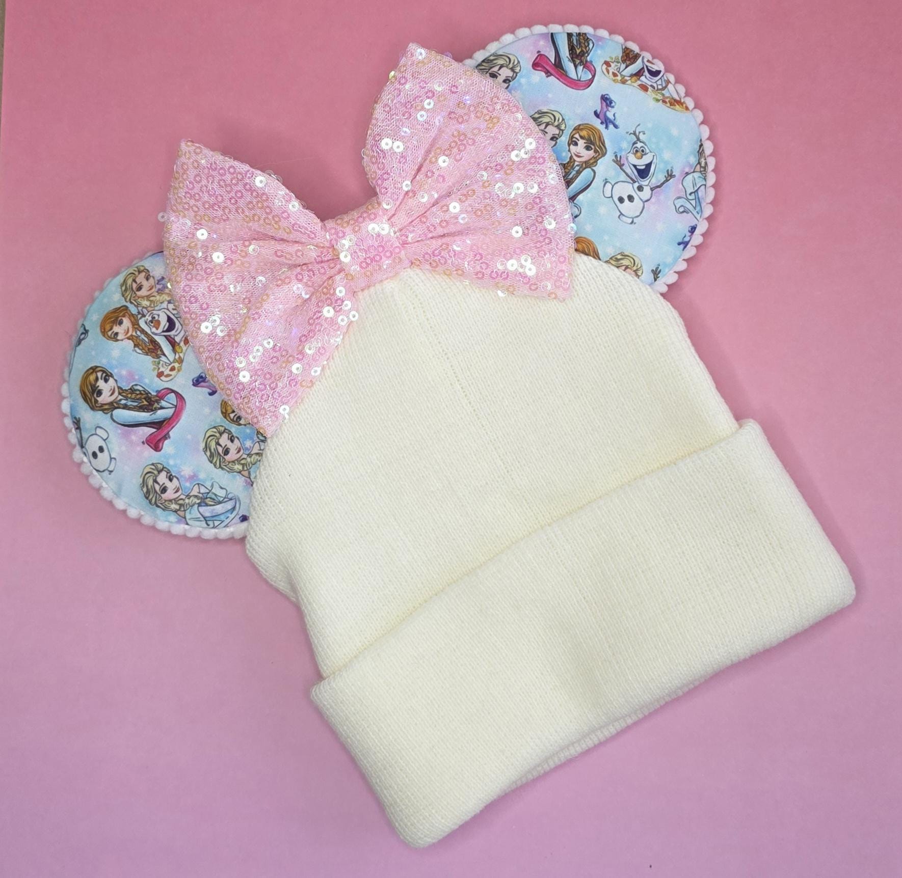 Elsa & Anna print mouse ears - Winter beanie hat