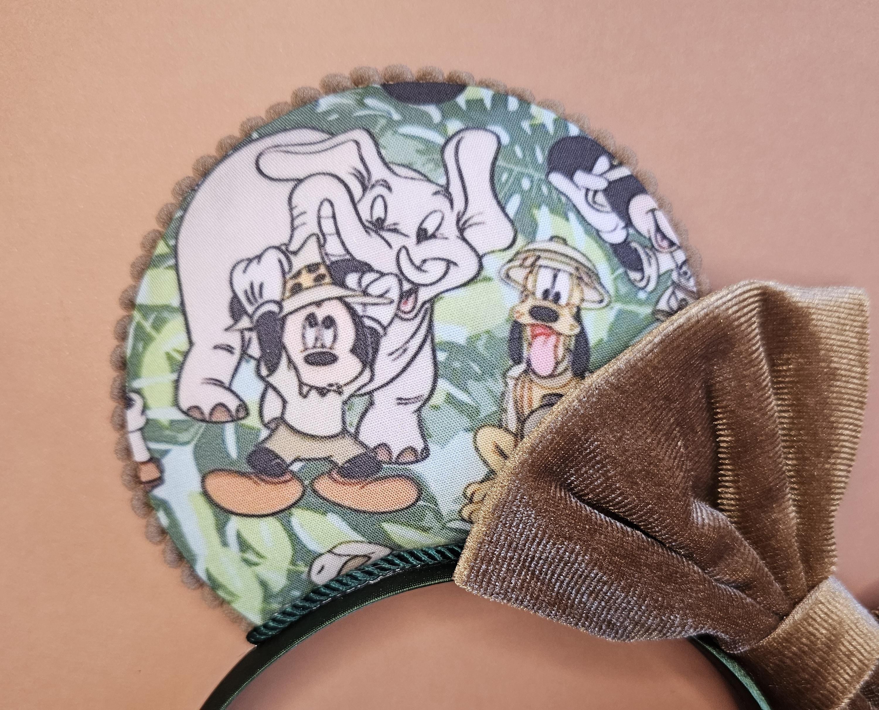 Safari mickey & friends print - mouse ears headband