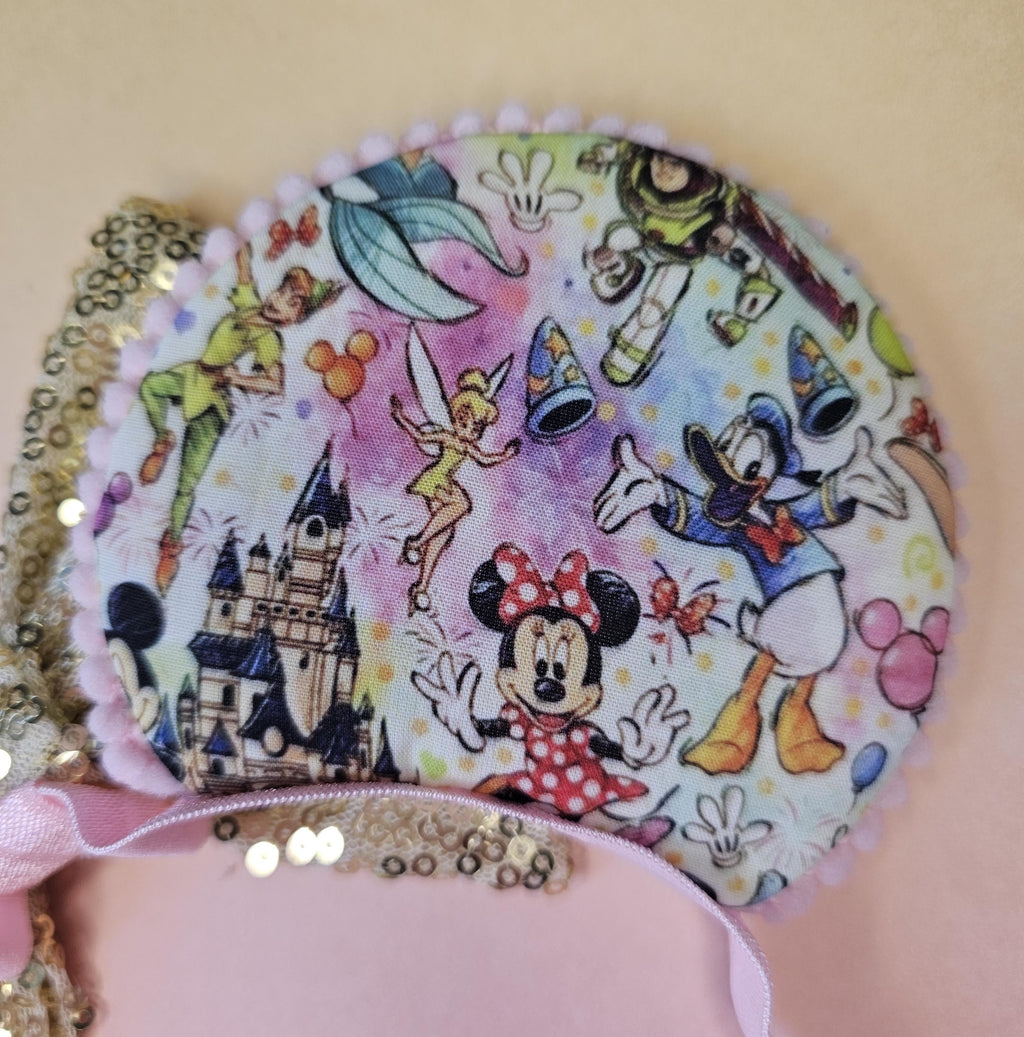 Magic kingdom castle print- mouse ears headband