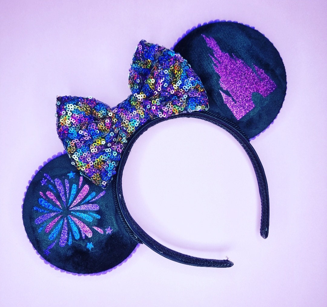 Castle & fireworks - mouse ears headband