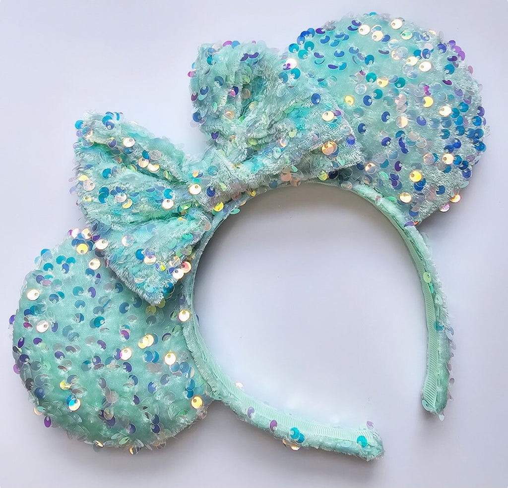 Velour sequin - mouse ears headband