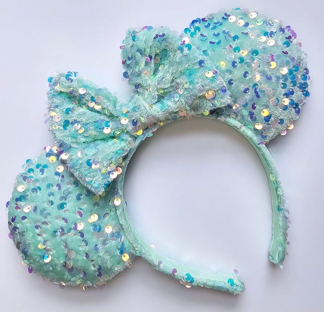 Velour sequin - mouse ears headband