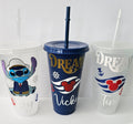 Cruise line cold cup with lid & straw - personalised tumbler