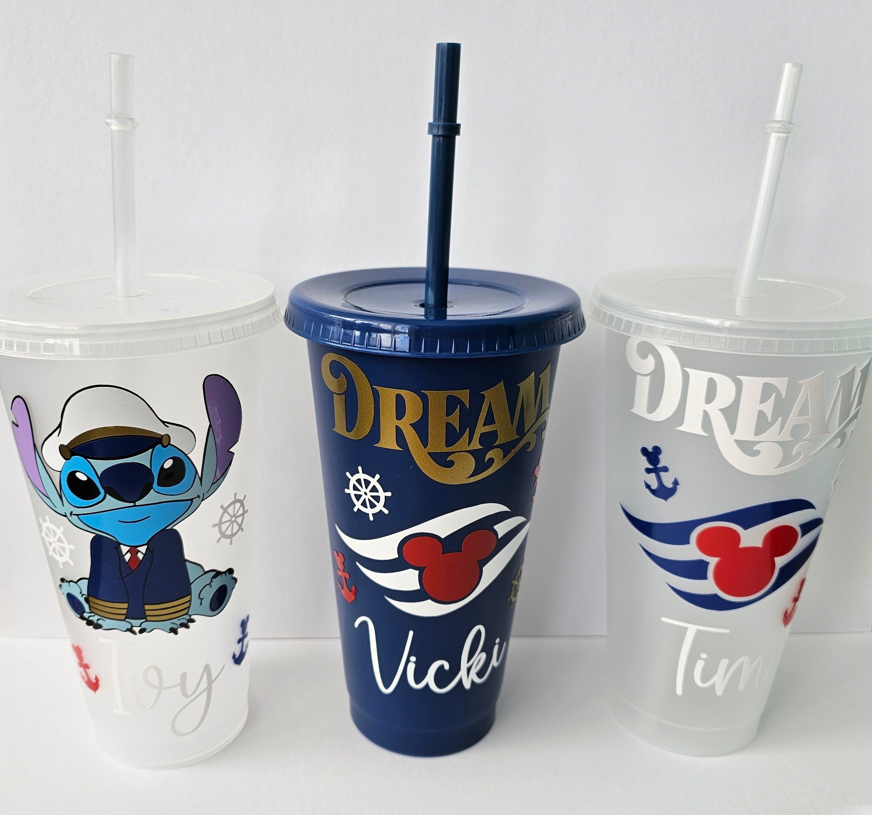 Cruise line cold cup with lid & straw - personalised tumbler