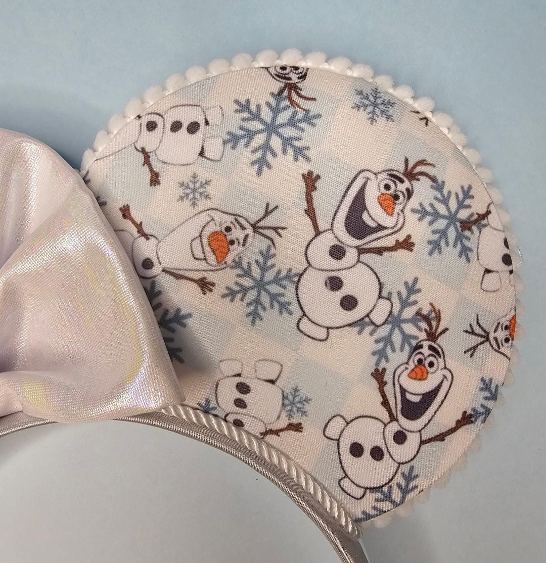 Olaf print headband - mouse ears headband