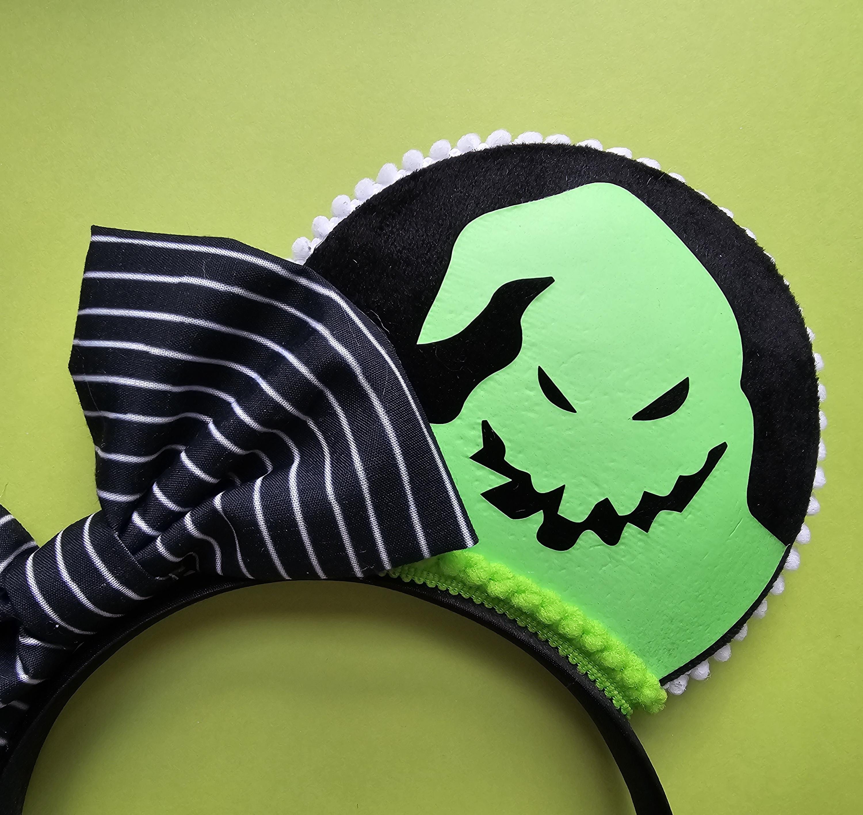 Glow in the dark Jack & Oogie boogie - mouse ears headband