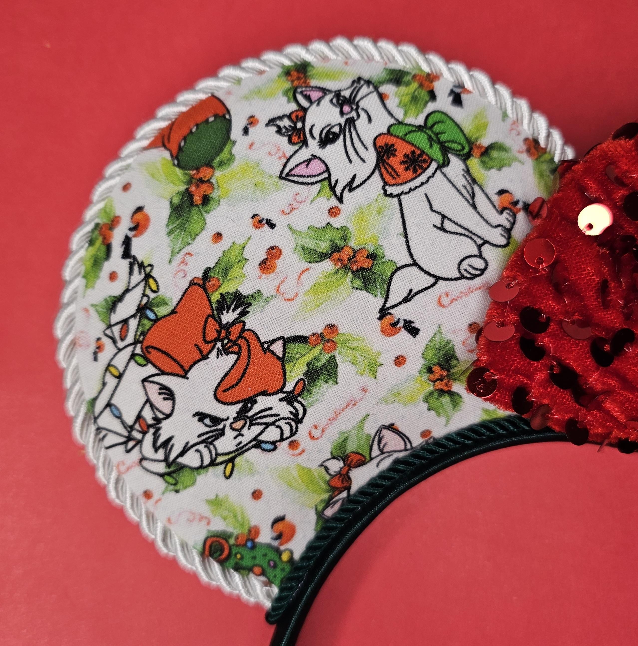 Christmas marie print - mouse ears headband