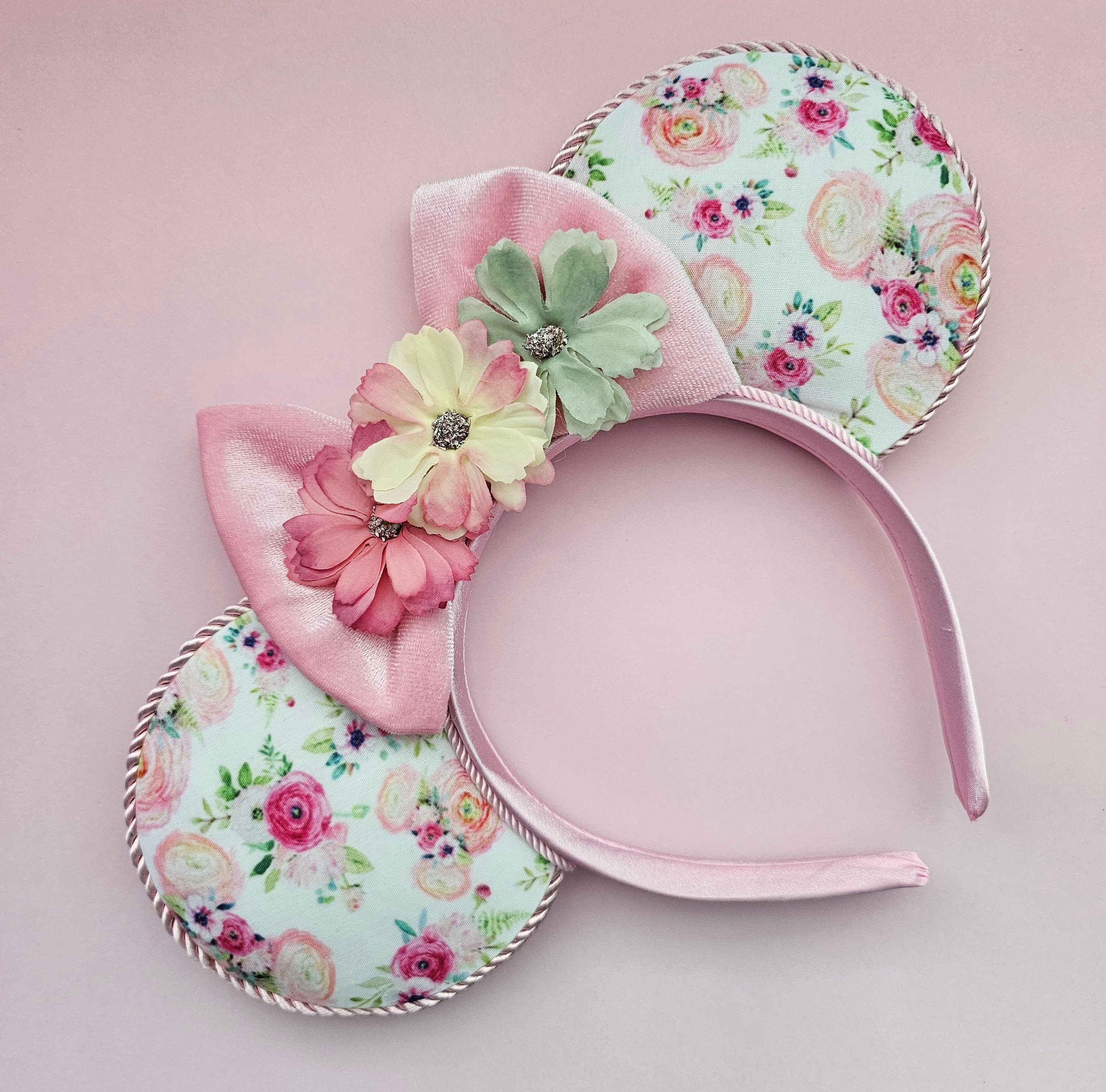 Pretty floral - mouse ears headband