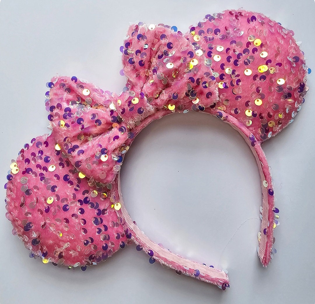 Velour sequin - mouse ears headband