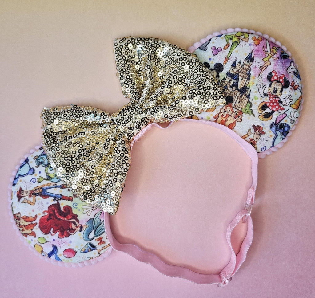 Magic kingdom castle print- mouse ears headband