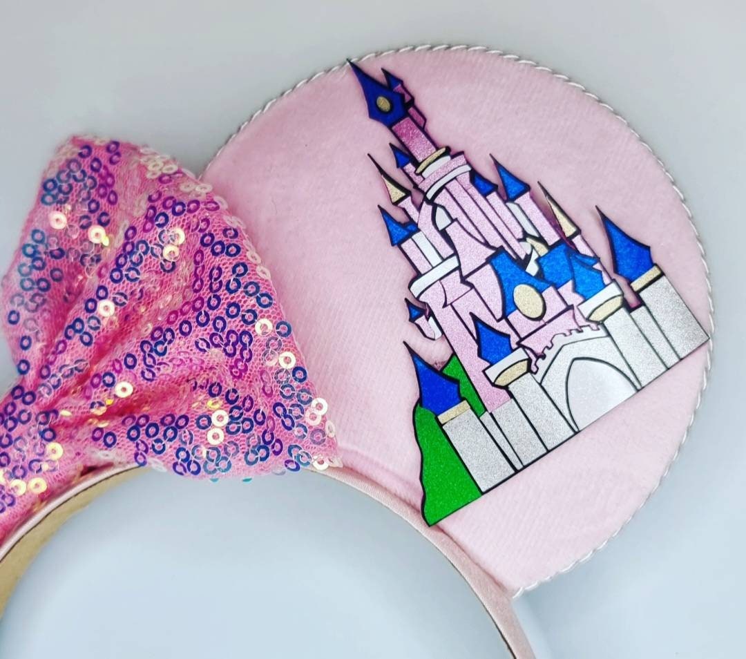 Pink castle - mouse ears headband