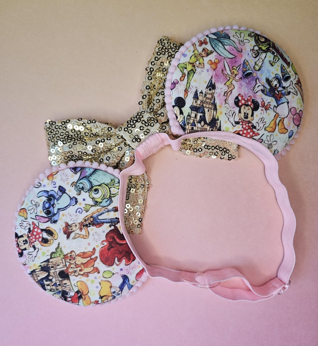Magic kingdom castle print- mouse ears headband