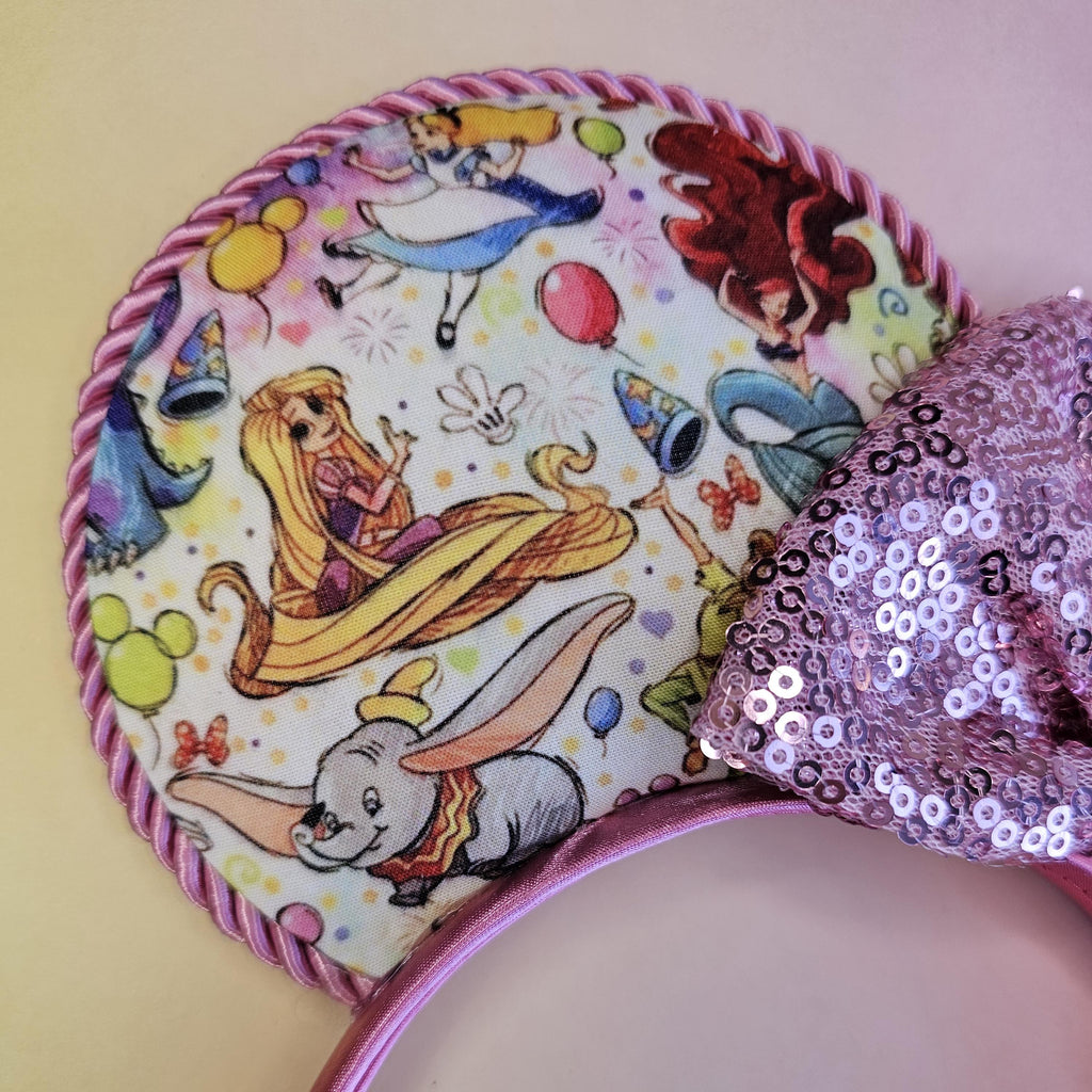 Magic kingdom castle print- mouse ears headband