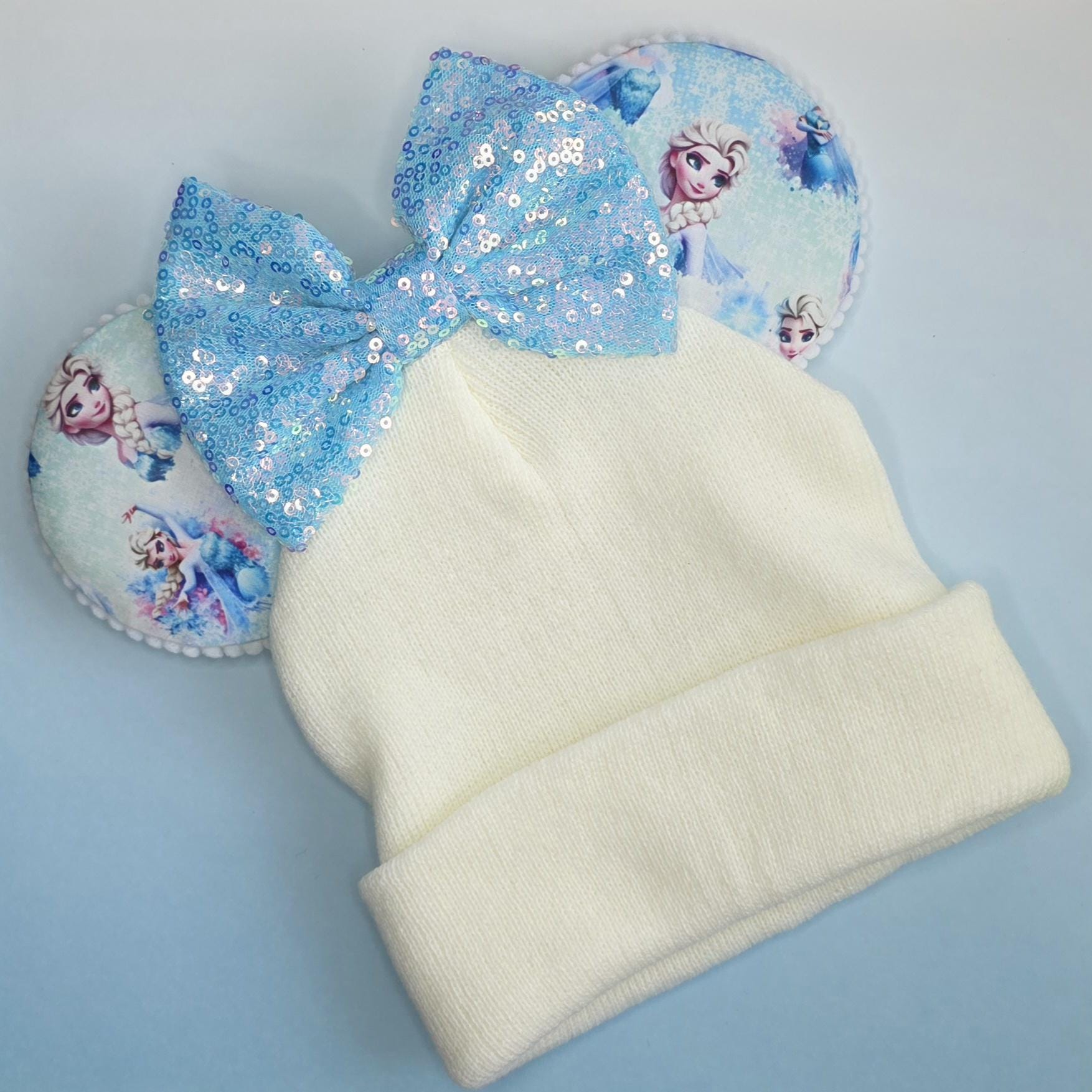 Elsa print mouse ears - Winter beanie hat