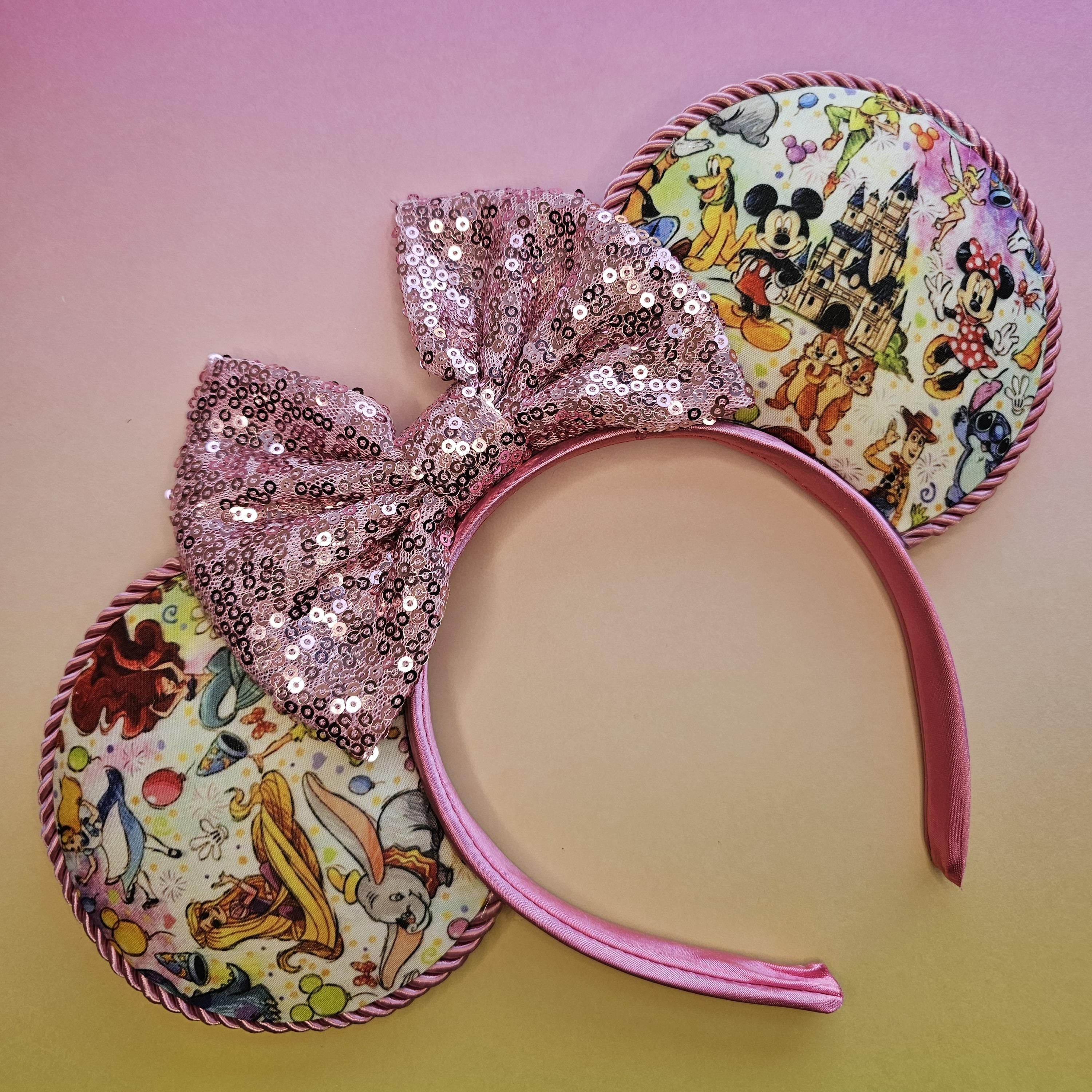 Magic kingdom castle print- mouse ears headband