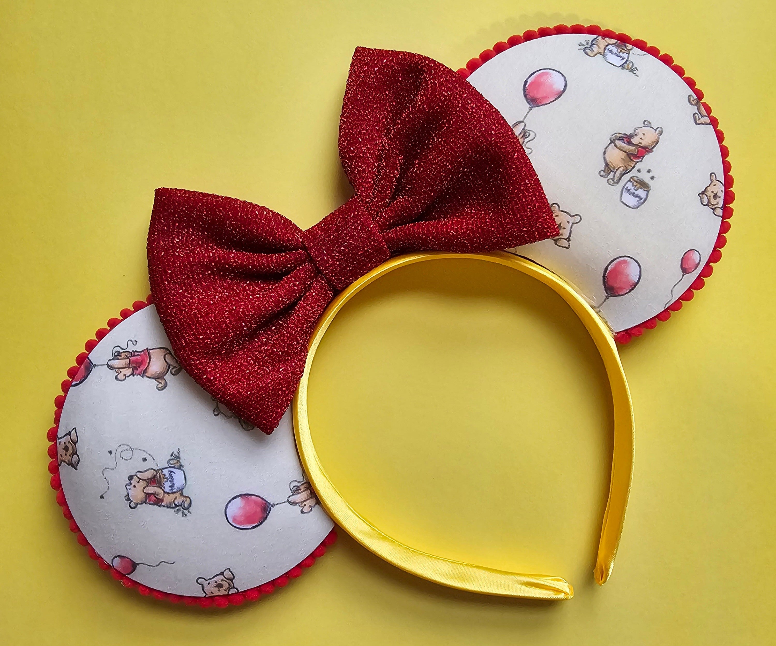Winnie the pooh print - mouse ears headband