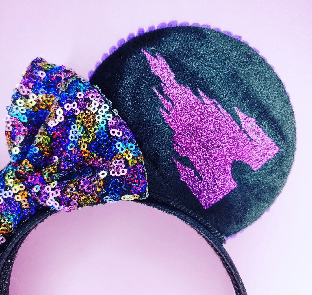 Castle & fireworks - mouse ears headband