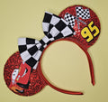 Lightening mqueen inspired - mouse ears headband