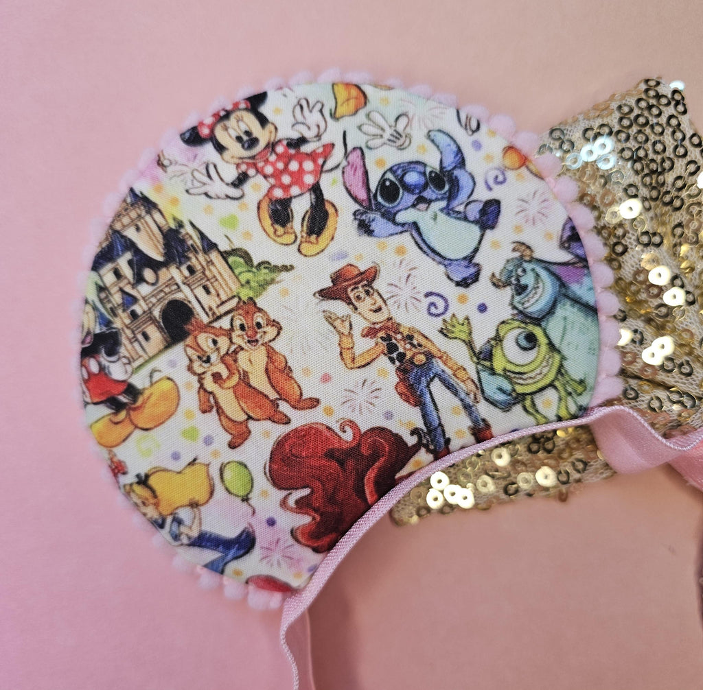 Magic kingdom castle print- mouse ears headband
