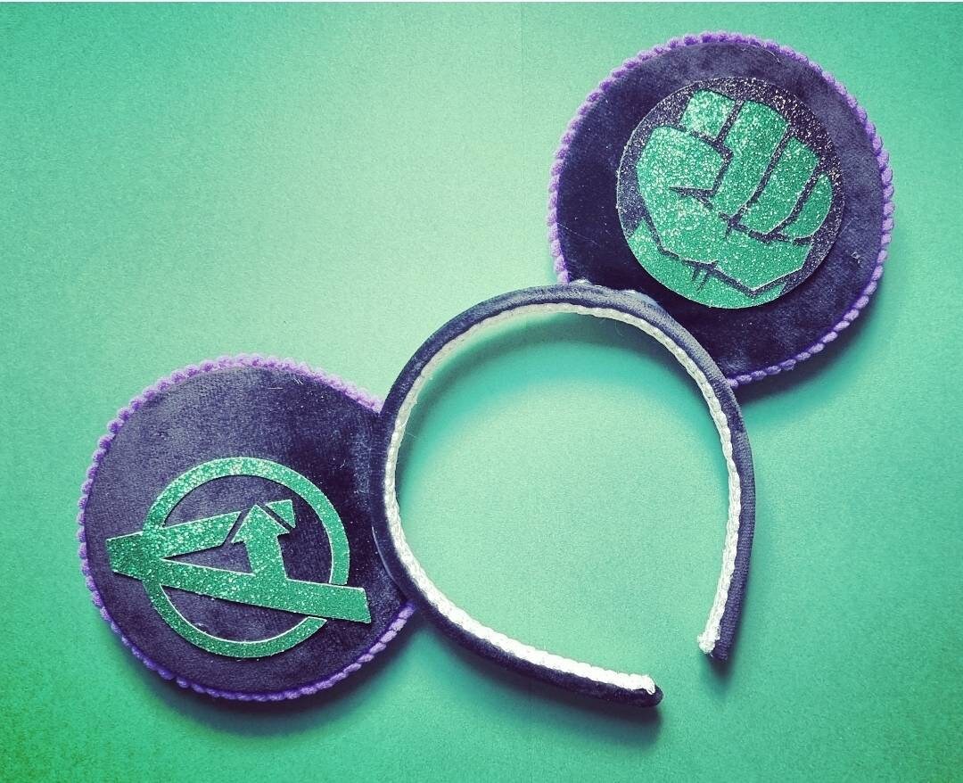 Hulk inspired - mouse ears headband