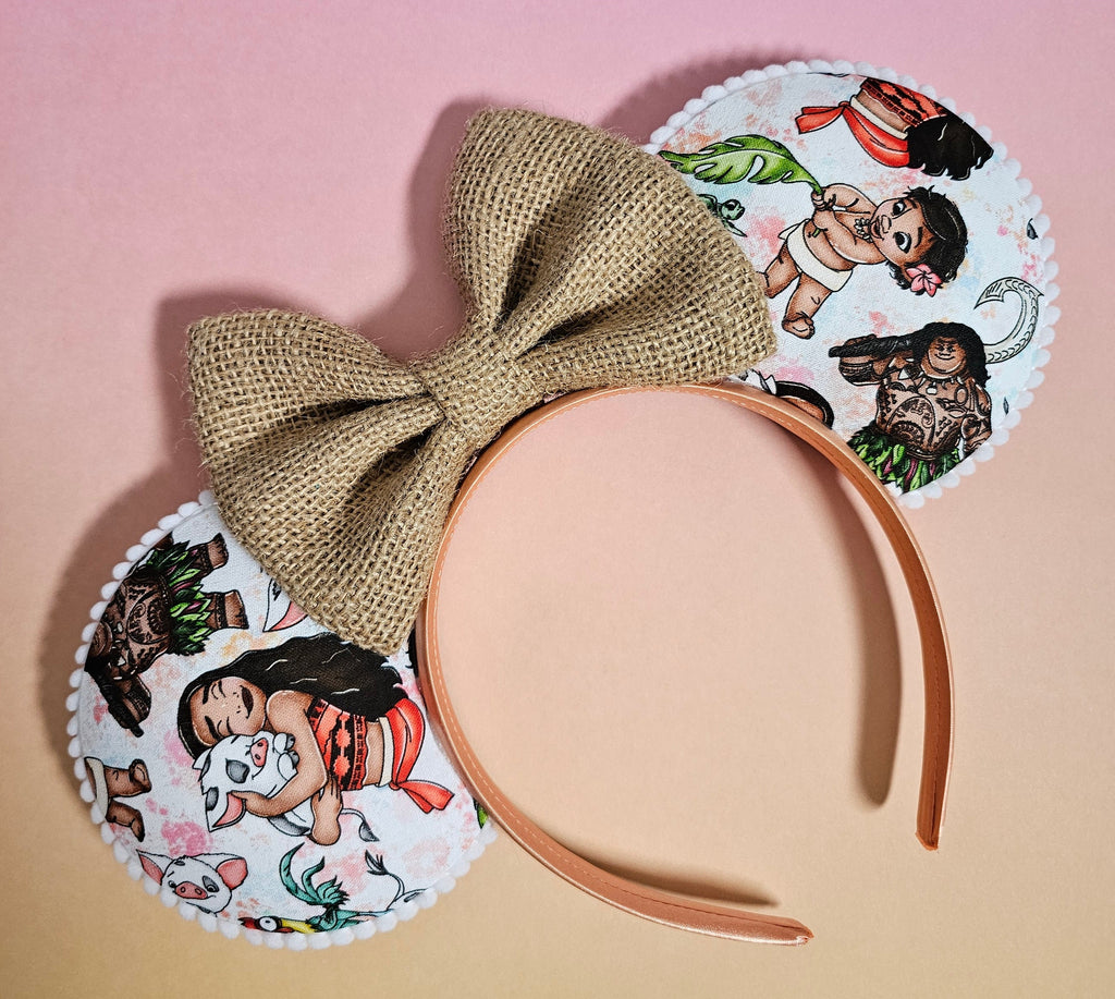 Moana print - mouse ears headband
