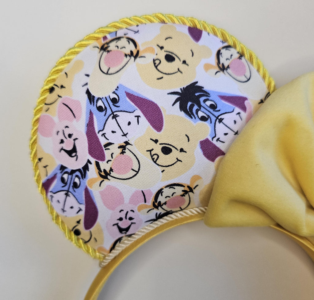 Winnie the pooh & friends print - mouse ears headband