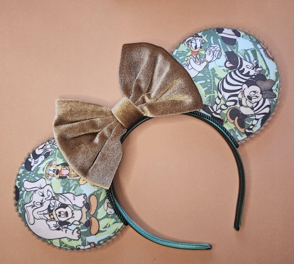 Safari mickey & friends print - mouse ears headband
