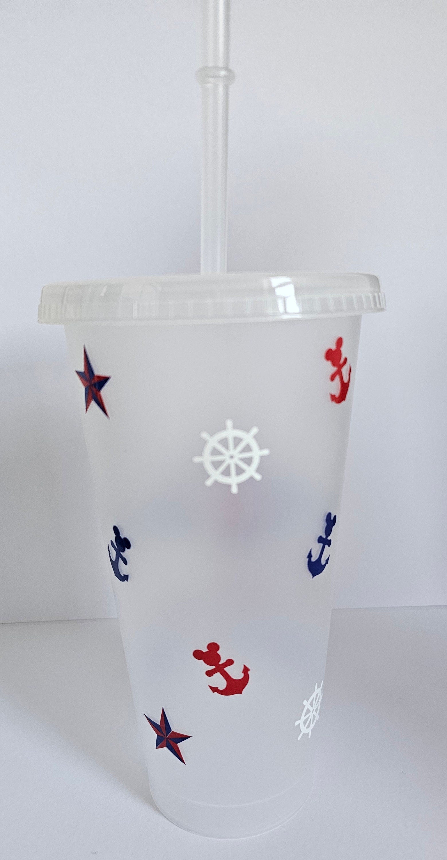 Cruise line cold cup with lid & straw - personalised tumbler