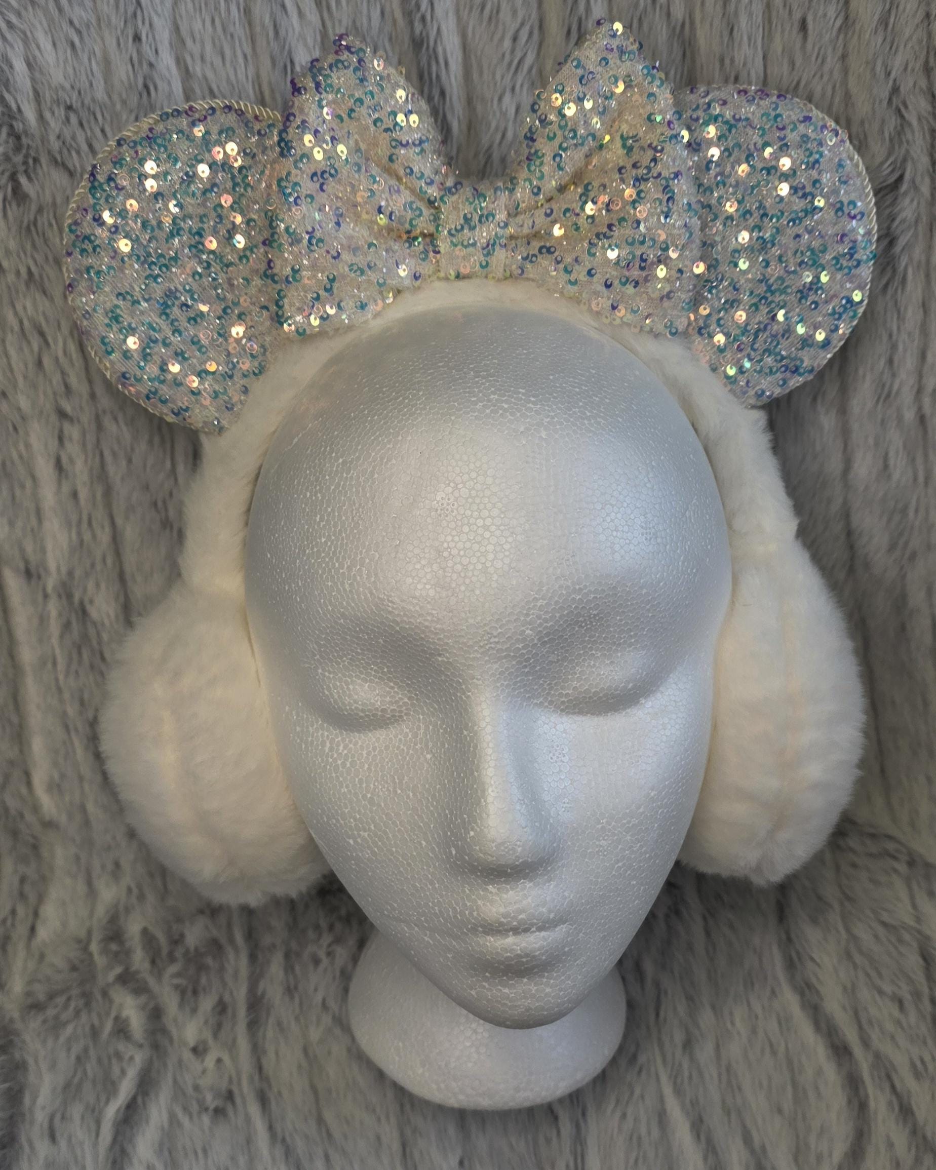 Cream sequin mouse ears - Earmuffs