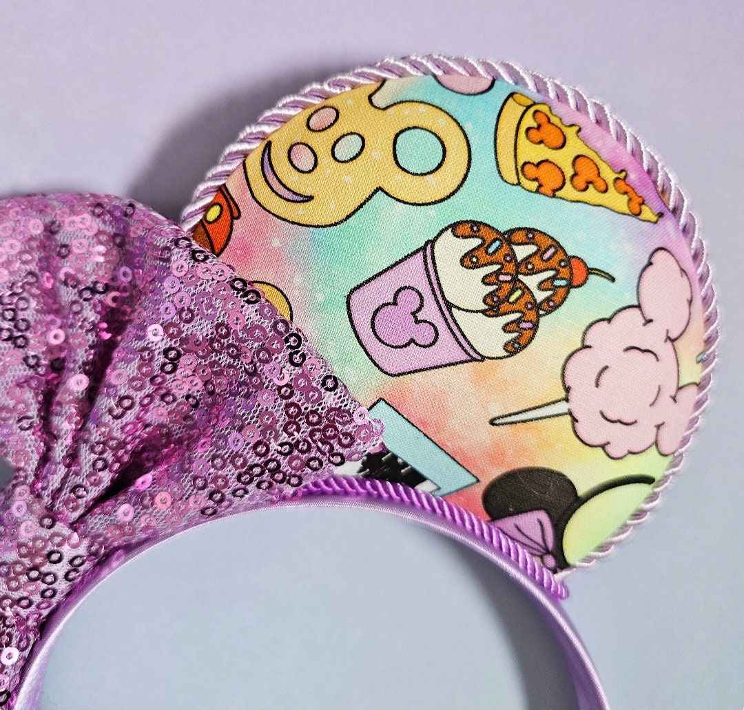 Mouse snacks printed fabric - mouse ears headband