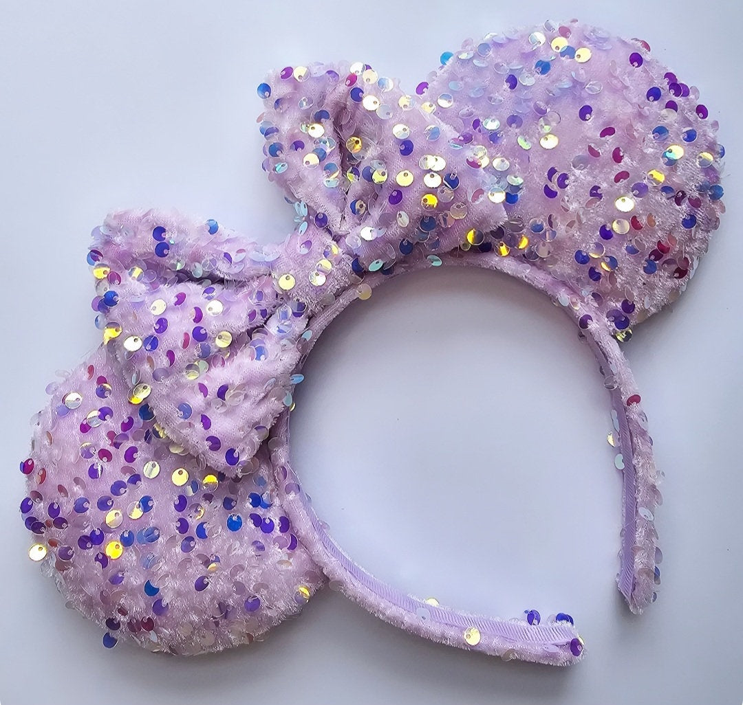 Velour sequin - mouse ears headband