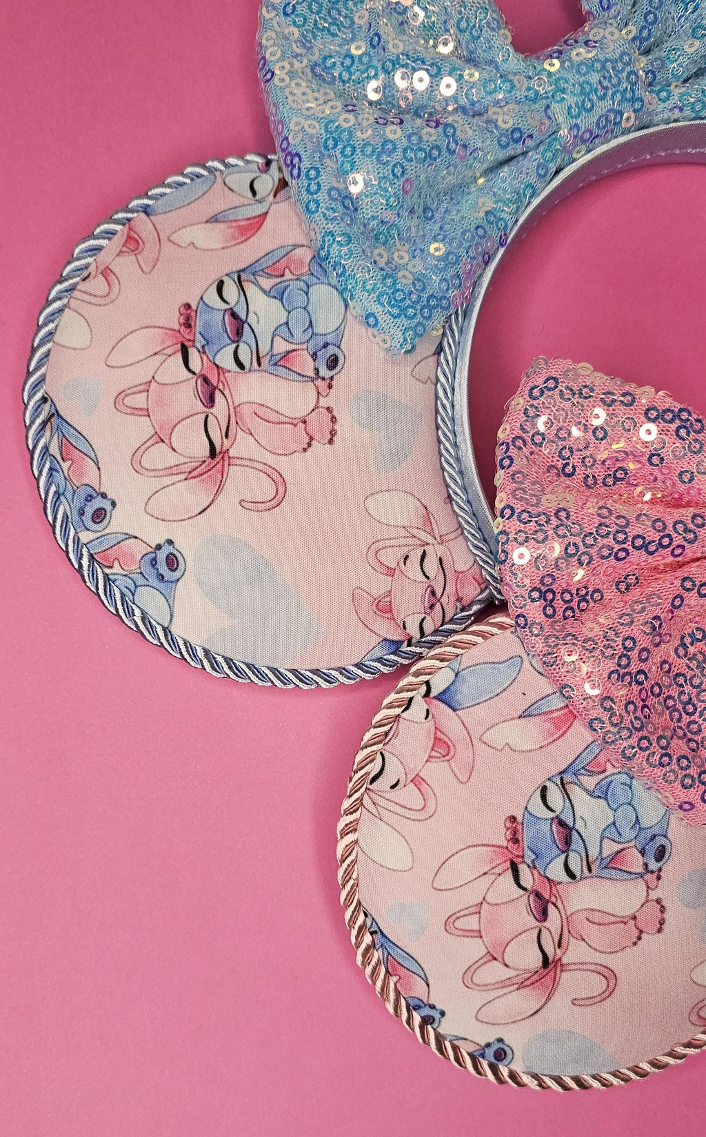 Stitch and Angel print - mouse ears headband