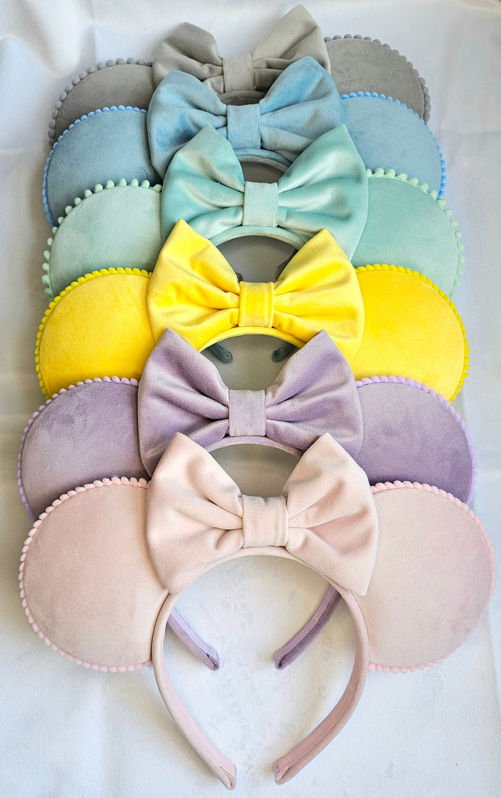 Pretty pastel velour - mouse ears headband