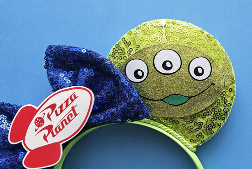 Alien pizza planet - mouse ears headband