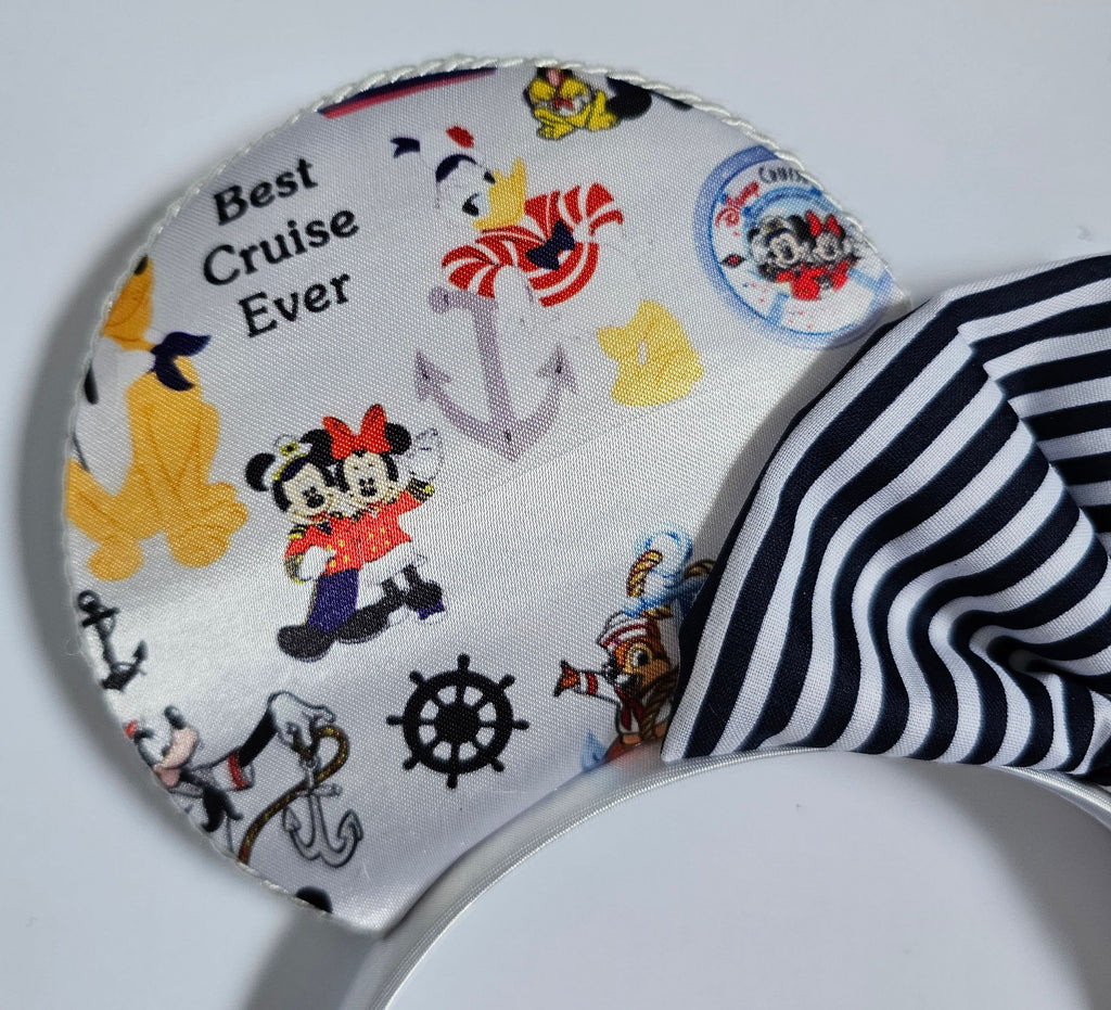 Best cruise ever print fabric - mouse ears headband