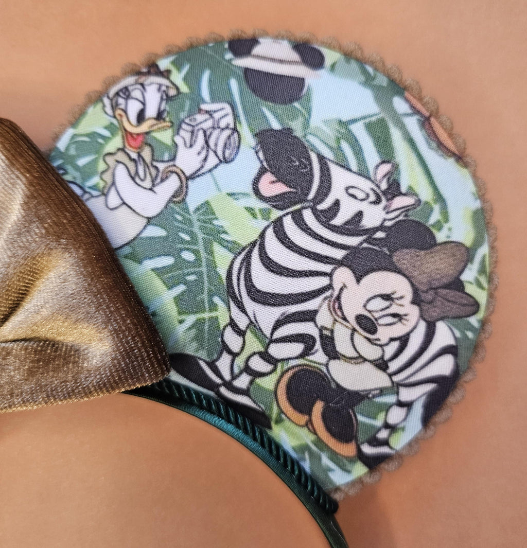 Safari mickey & friends print - mouse ears headband