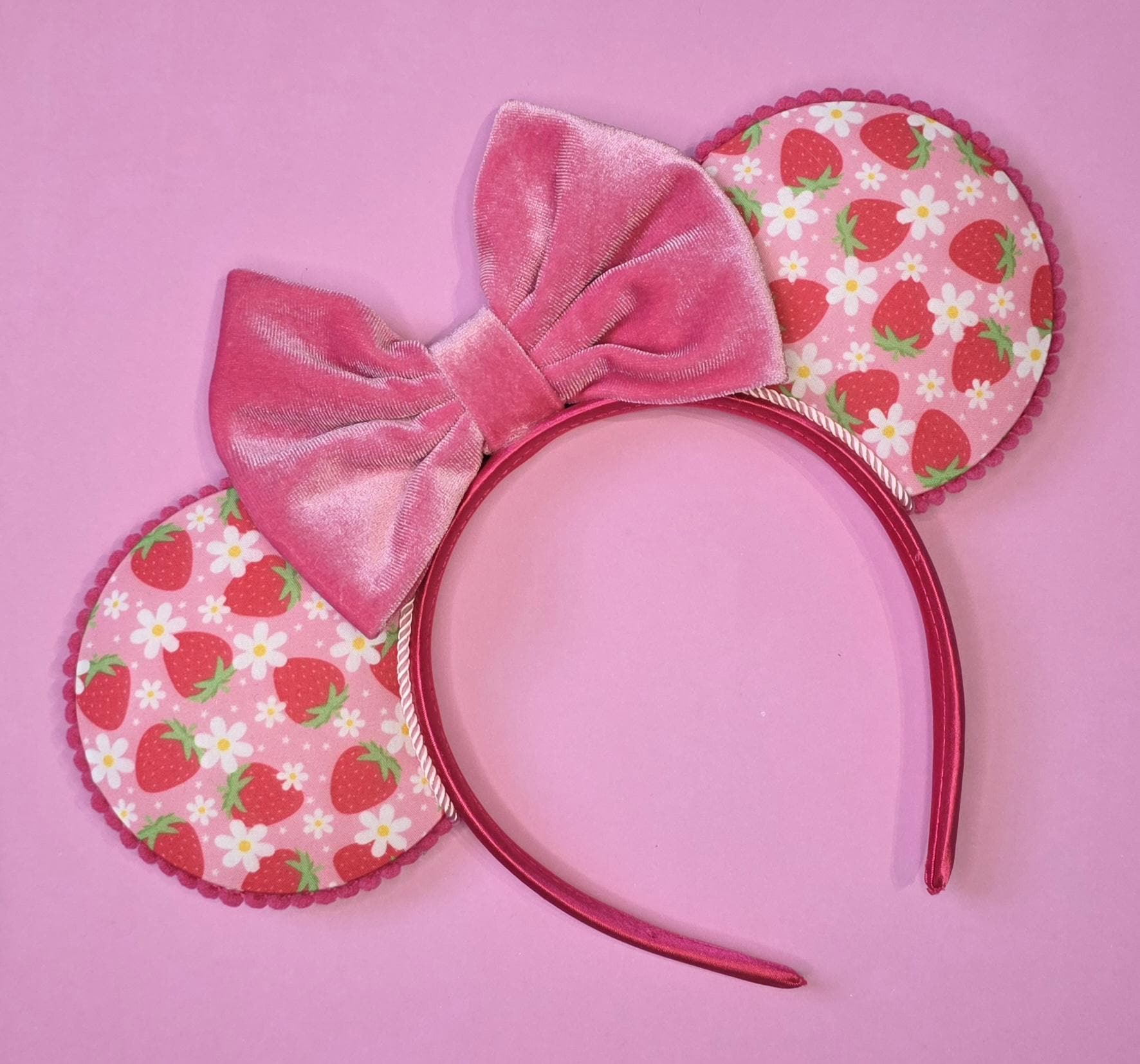 Strawberry print lotso inspired- mouse ears headband