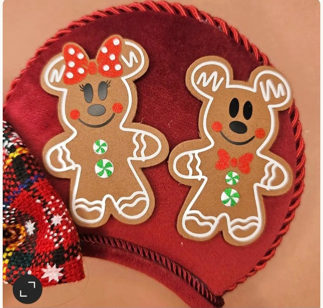 Red Gingerbread house christmas ears