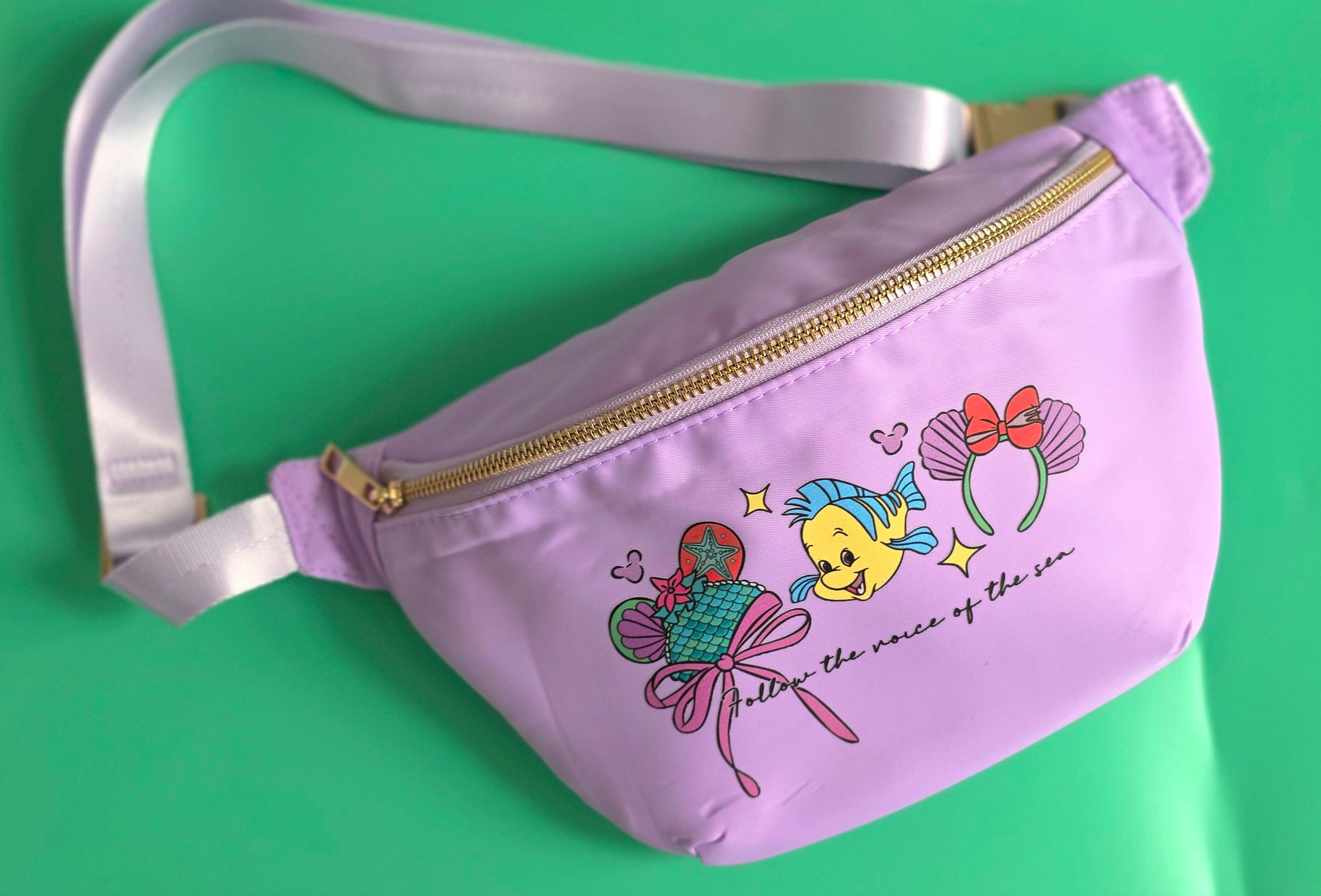 Ariel 'Follow the voice of the sea' Lilac crossbody bag - ready to ship