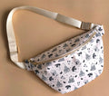 Cream & black castle print crossbody bag