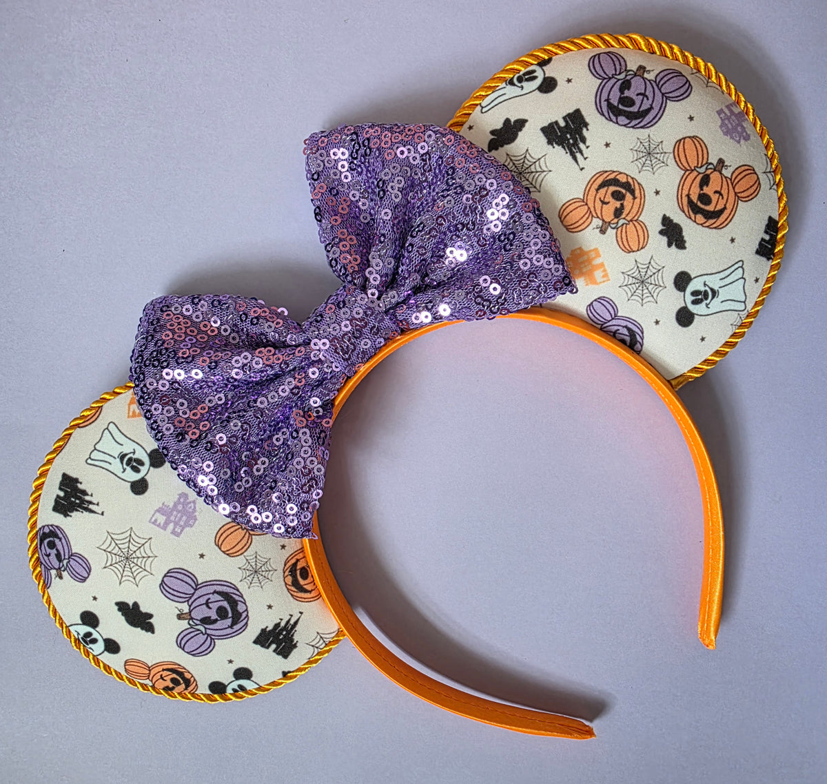 Halloween pumpkin & ghost print ears - ready to ship
