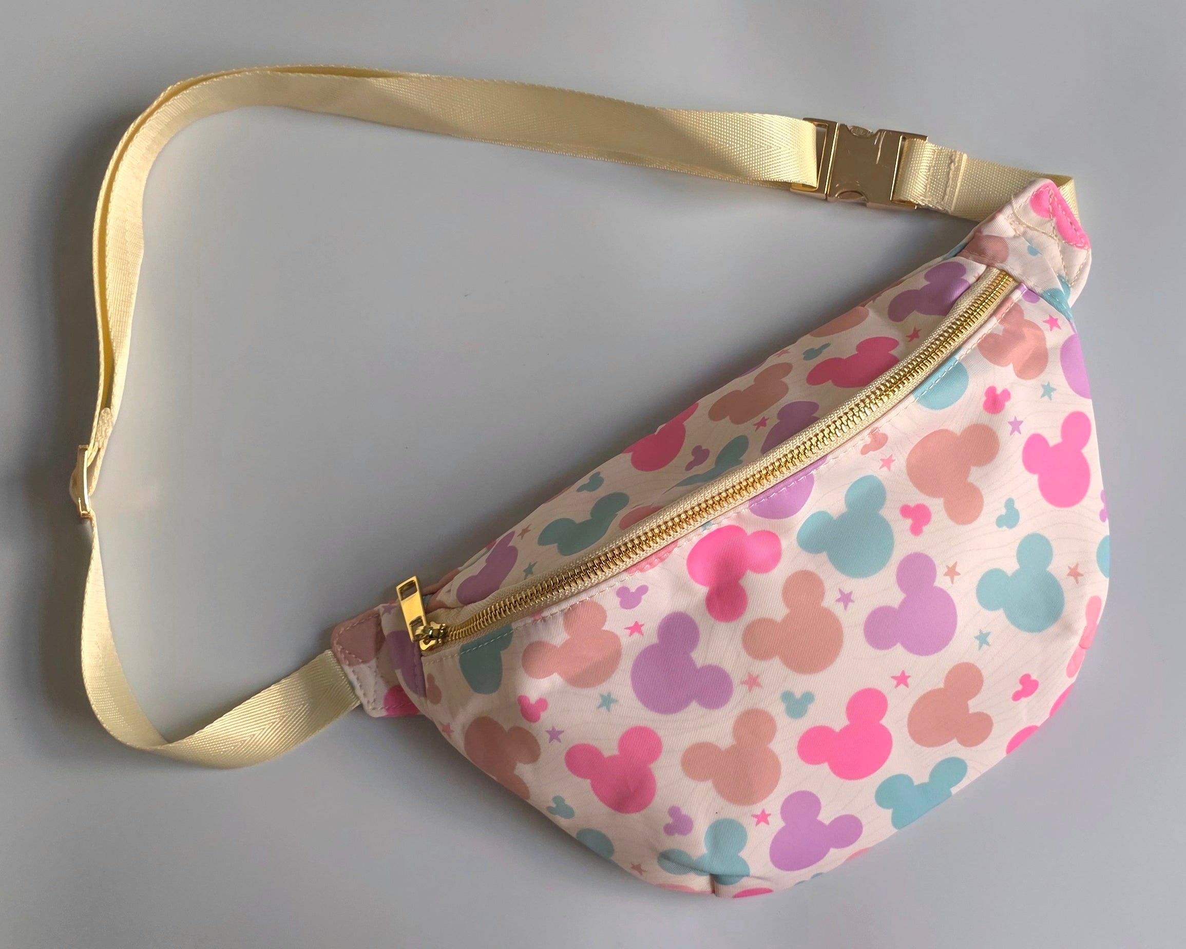Multicolour mickey print crossbody bag
