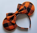 Halloween orange & black check ears